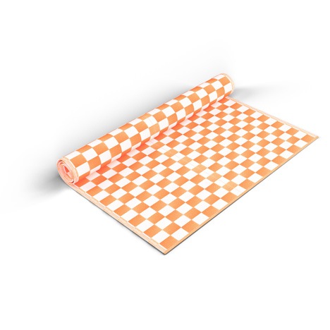 Orange Checkered Mat - Shradha Mats