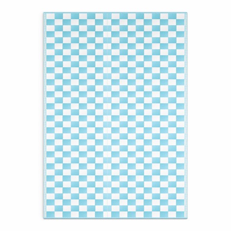 Sky Blue Checkered Mat - Shradha Mats