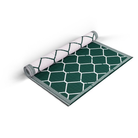 Bottle Green Honeycomb Mat - Shradha Mats