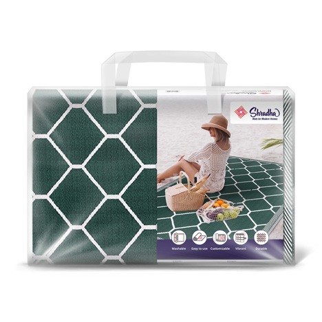 Bottle Green Honeycomb Mat - Shradha Mats