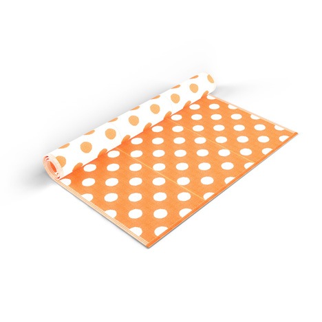 Orange Polka Dots Mat - Shradha Mats