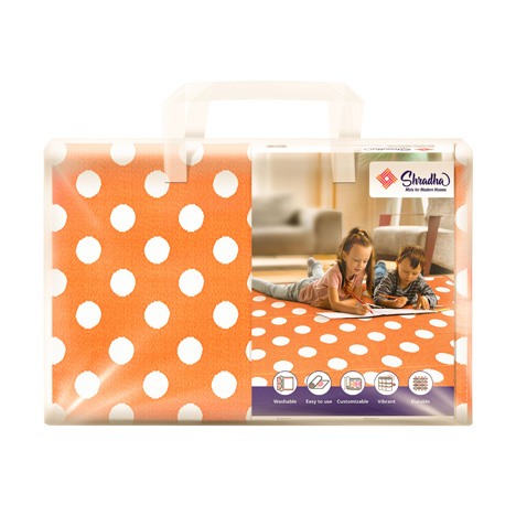 Orange Polka Dots Mat - Shradha Mats